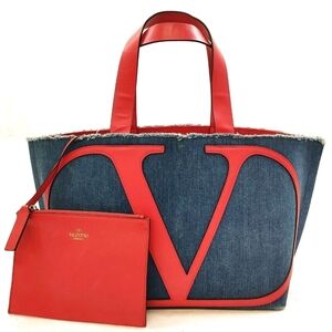 Auth Valentino Garavani Denim Tote Bag